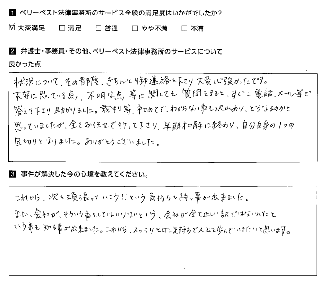 自分自身の1つの区切りとなりました